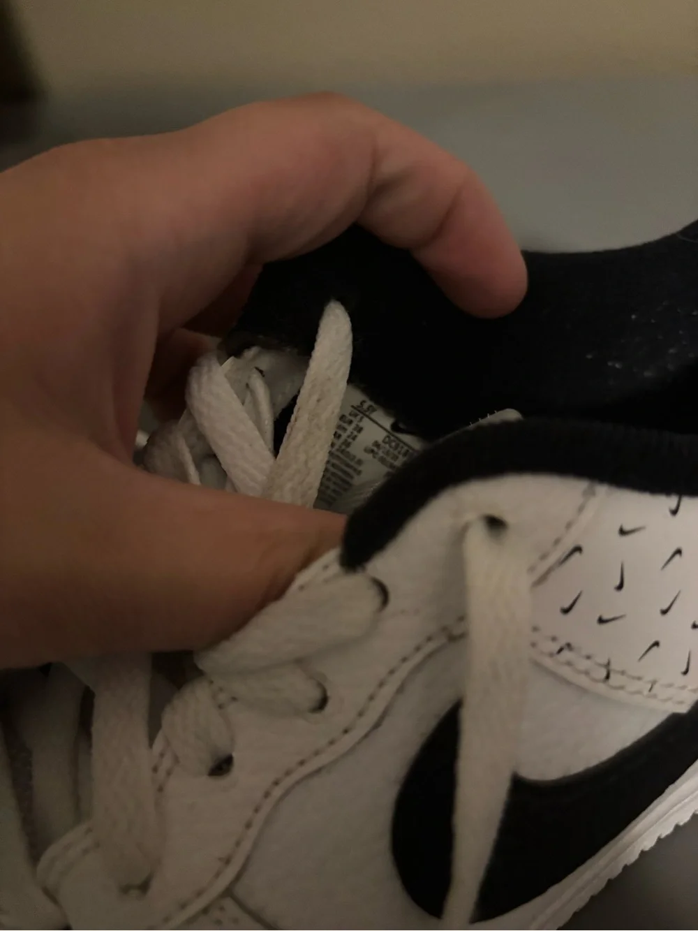 Nike Kids White and Black Low-Top Sneakers with Swoosh